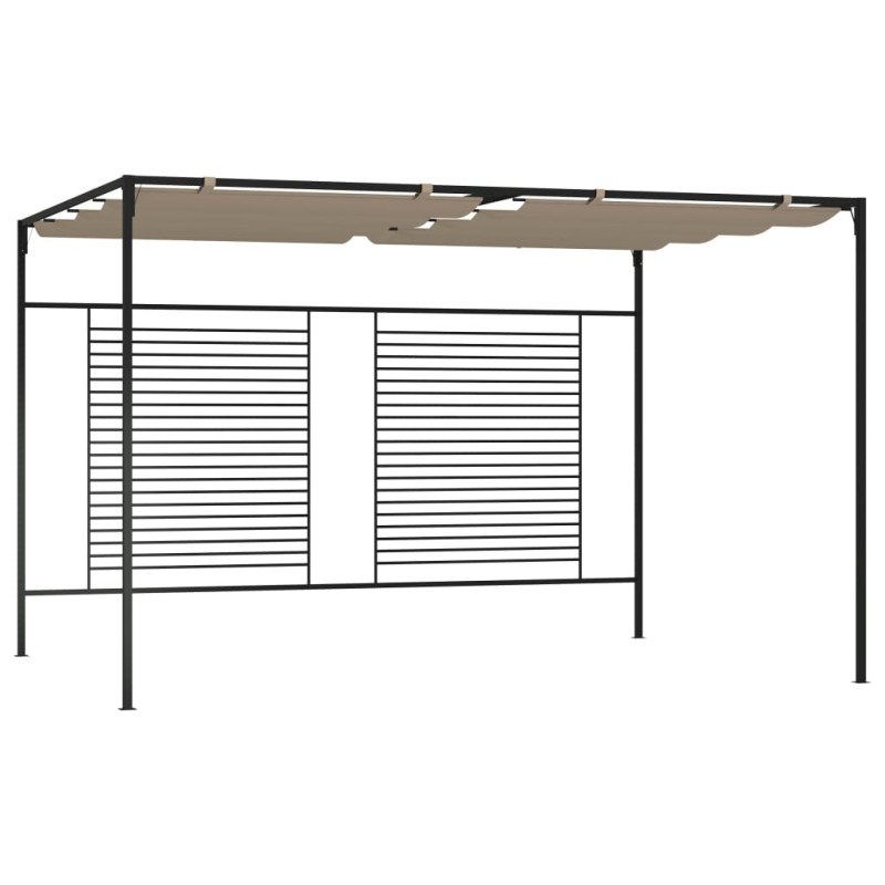 vidaXL Cenador con techo retráctil gris taupe 3x4x2,3 m 180 g/m² vidaXL Cenador con techo retráctil gris taupe 3x4x2,3 m 180 g/m²