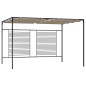 vidaXL Cenador con techo retráctil gris taupe 3x4x2,3 m 180 g/m² vidaXL Cenador con techo retráctil gris taupe 3x4x2,3 m 180 g/m²