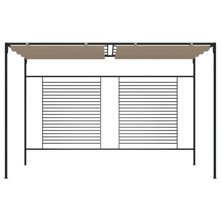 vidaXL Cenador con techo retráctil gris taupe 3x4x2,3 m 180 g/m²