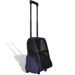 vidaXL Carrito trolley plegable multiusos para mascotas azul
