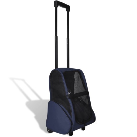 vidaXL Carrito trolley plegable multiusos para mascotas azul