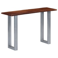 vidaXL Mesa consola 115x35x76 cm madera maciza de acacia y hierro