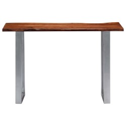vidaXL Mesa consola 115x35x76 cm madera maciza de acacia y hierro