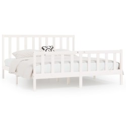 vidaXL Estructura de cama madera maciza blanca Super King 180x200 cm