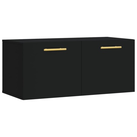 vidaXL Armario de pared madera de ingeniería negro 80x36,5x35 cm