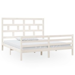 vidaXL Estructura de cama de madera maciza blanca 180x200 cm
