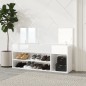 vidaXL Banco zapatero contrachapado blanco brillante 105x30x45 cm vidaXL Banco zapatero contrachapado blanco brillante 105x30x45 cm