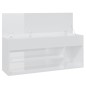 vidaXL Banco zapatero contrachapado blanco brillante 105x30x45 cm vidaXL Banco zapatero contrachapado blanco brillante 105x30x45 cm