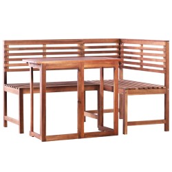 vidaXL Set mesa y sillas bistró de jardín 2 pzas madera maciza acacia