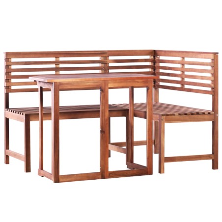 vidaXL Set mesa y sillas bistró de jardín 2 pzas madera maciza acacia