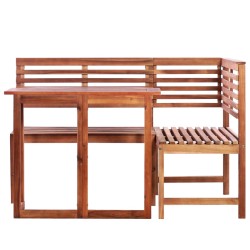 vidaXL Set mesa y sillas bistró de jardín 2 pzas madera maciza acacia