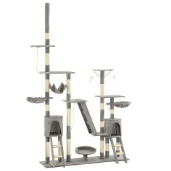 vidaXL Rascador para gatos con poste de sisal 230-250 cm gris