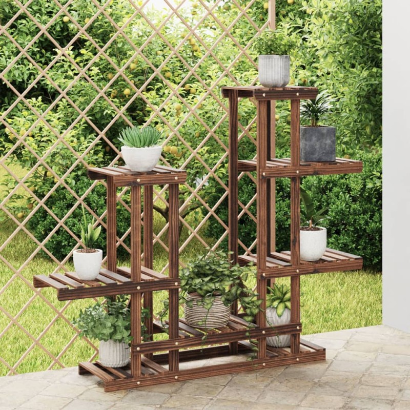vidaXL Soporte para flores madera maciza abeto 95x25x96 cm vidaXL Soporte para flores madera maciza abeto 95x25x96 cm