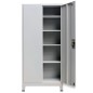 vidaXL Armario de oficina con 2 puertas acero gris 90x40x180 cm