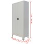 vidaXL Armario de oficina con 2 puertas acero gris 90x40x180 cm
