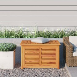 vidaXL Caja de almacenaje de jardín con bolsa teca maciza 90x50x58 cm