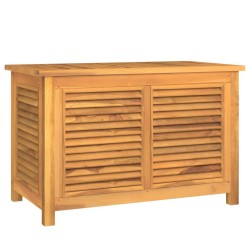 vidaXL Caja de almacenaje de jardín con bolsa teca maciza 90x50x58 cm