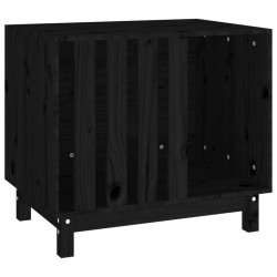 vidaXL Caseta para perros madera maciza de pino negro 70x50x62 cm