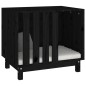 vidaXL Caseta para perros madera maciza de pino negro 70x50x62 cm