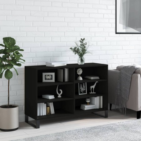 vidaXL Aparador de madera contrachapada negro 103,5x35x70 cm