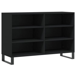 vidaXL Aparador de madera contrachapada negro 103,5x35x70 cm