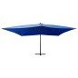 vidaXL Sombrilla voladiza con poste de madera azul 400x300 cm vidaXL Sombrilla voladiza con poste de madera azul 400x300 cm