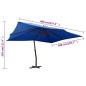vidaXL Sombrilla voladiza con poste de madera azul 400x300 cm vidaXL Sombrilla voladiza con poste de madera azul 400x300 cm