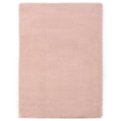 vidaXL Alfombra de pelo sintético de conejo rosa envejecido 160x230 cm