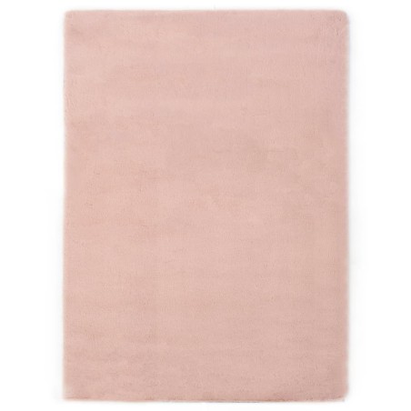 vidaXL Alfombra de pelo sintético de conejo rosa envejecido 160x230 cm