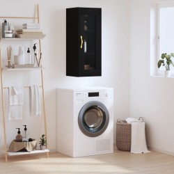 vidaXL Armario de pared negro 34,5x34x90 cm