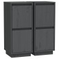 vidaXL Aparador 2 uds madera maciza de pino gris 31,5x34x75 cm