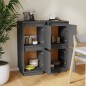 vidaXL Aparador 2 uds madera maciza de pino gris 31,5x34x75 cm