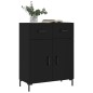 vidaXL Aparador de madera de ingeniería negro 69,5x34x90 cm