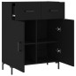 vidaXL Aparador de madera de ingeniería negro 69,5x34x90 cm
