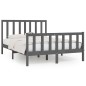 vidaXL Estructura de cama madera maciza gris King Size 150x200 cm vidaXL Estructura de cama madera maciza gris King Size 150x200 cm