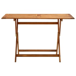 vidaXL Mesa plegable de jardín madera maciza de acacia 120x70x75 cm