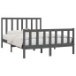 vidaXL Estructura de cama madera maciza gris King Size 150x200 cm vidaXL Estructura de cama madera maciza gris King Size 150x200 cm
