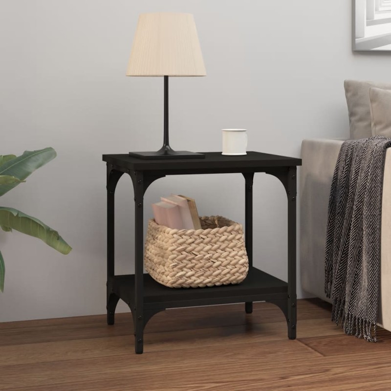 vidaXL Mesa auxiliar de madera contrachapada negro 40x30x42 cm vidaXL Mesa auxiliar de madera contrachapada negro 40x30x42 cm