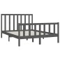 vidaXL Estructura de cama madera maciza gris King Size 150x200 cm vidaXL Estructura de cama madera maciza gris King Size 150x200 cm