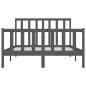 vidaXL Estructura de cama madera maciza gris King Size 150x200 cm vidaXL Estructura de cama madera maciza gris King Size 150x200 cm