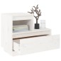 vidaXL Mesita de noche madera maciza de pino blanco 60x34x51 cm vidaXL Mesita de noche madera maciza de pino blanco 60x34x51 cm