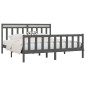 vidaXL Estructura de cama de madera maciza de pino gris 200x200 cm vidaXL Estructura de cama de madera maciza de pino gris 200x200 cm