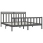 vidaXL Estructura de cama de madera maciza de pino gris 200x200 cm vidaXL Estructura de cama de madera maciza de pino gris 200x200 cm