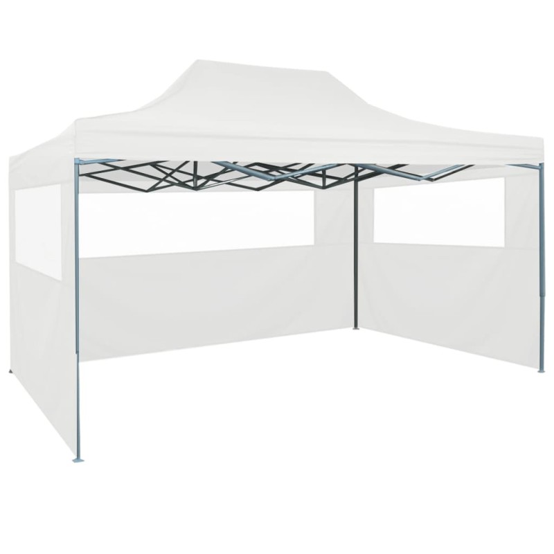 vidaXL Carpa plegable profesional con 3 paredes acero blanco 3x4 m vidaXL Carpa plegable profesional con 3 paredes acero blanco 3x4 m