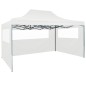 vidaXL Carpa plegable profesional con 3 paredes acero blanco 3x4 m vidaXL Carpa plegable profesional con 3 paredes acero blanco 3x4 m