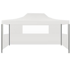 vidaXL Carpa plegable profesional con 3 paredes acero blanco 3x4 m