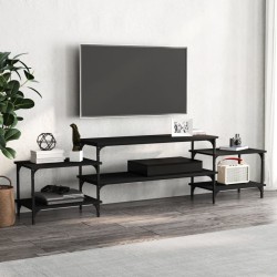 vidaXL Mueble para TV madera contrachapada negro 197x35x52 cm
