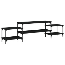 vidaXL Mueble para TV madera contrachapada negro 197x35x52 cm
