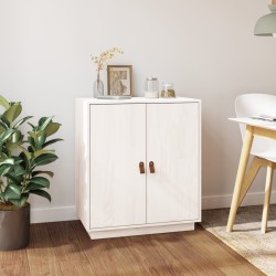 vidaXL Aparador de madera maciza de pino blanco 65,5x40x75 cm