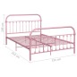vidaXL Estructura de cama de metal rosa 140x200 cm